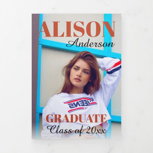 Terracotta Klasse van 2025 afstuderen foto Drieluik Aankondiging (Cover)