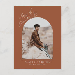 Terracotta Klasse van 2025 Boog Foto Afstuderen Uitnodiging Briefkaart