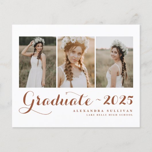 Terracotta Klasse van 2025 Photo Collage Afstudere (Voorkant)