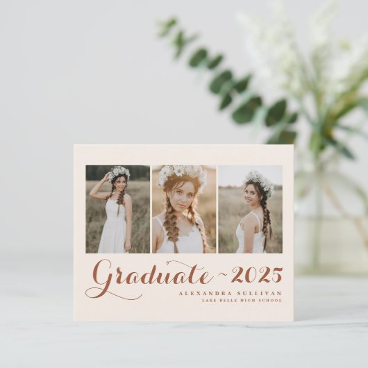 Terracotta Klasse van 2025 Photo Collage Afstudere (Staand voorkant)