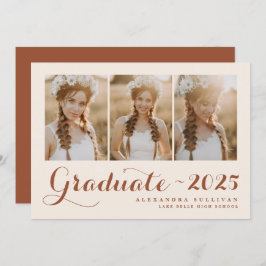 Terracotta Klasse van 2025 Photo Collage Afstudere Aankondiging