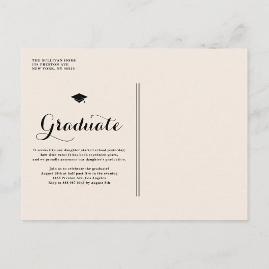 Terracotta Klasse van 2025 Photo Collage Afstudere Aankondigingskaart (Achterkant)