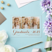 Terracotta Klasse van 2025 Photo Collage Afstudere Acryl Uitnodigingen (Insitu (Huwelijk))