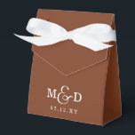 Terracotta Klassiek Modern Monogram Huwelijk Bedankdoosjes<br><div class="desc">Terracotta Klassiek Modern Monogram Trouw Favorietendozen</div>