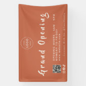 Terracotta Klei QR Code Cafe Bakkerij Restaurant Spandoek (Verticaal)