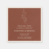 terracotta kleine bloem moderne bruiloft servet (Voorkant)