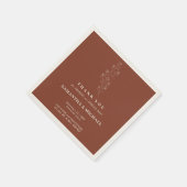 terracotta kleine bloem moderne bruiloft servet (Hoek)