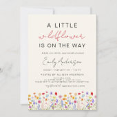 Terracotta Kleine Wildflower Baby shower Kaart (Voorkant)