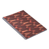 Terracotta kleuren golven en sterren naadloos patr notitieboek (Rechterzijde)