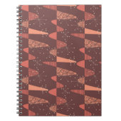 Terracotta kleuren golven en sterren naadloos patr notitieboek (Voorkant)