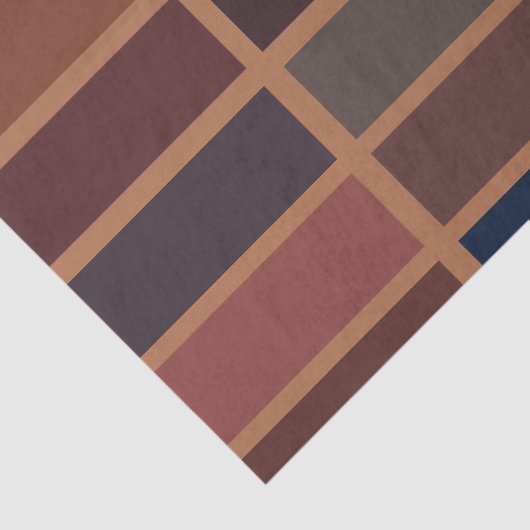 Terracotta Kleurrijke Strepen Modern Aards Tissuepapier (Detail)