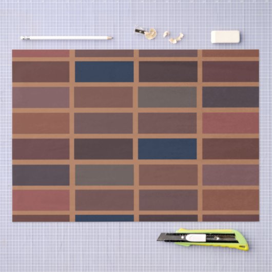 Terracotta Kleurrijke Strepen Modern Aards Tissuepapier (Craft)