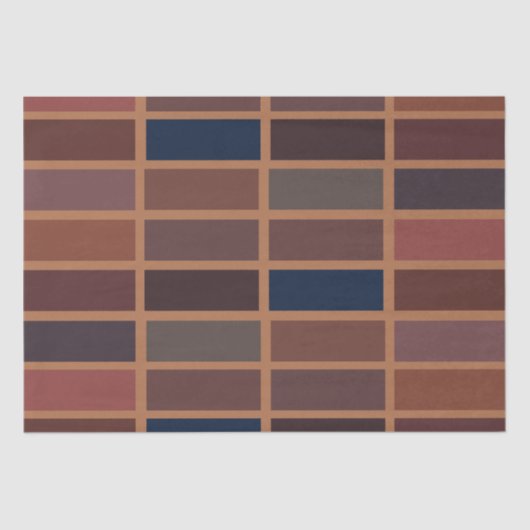 Terracotta Kleurrijke Strepen Modern Aards Tissuepapier (Voorkant)