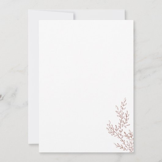 Terracotta Klimop Bloem Bruiloft Botanisch we doen Kaart (Achterkant)