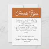 Terracotta kolibrie bruiloft foto collage bedankkaart (Achterkant)