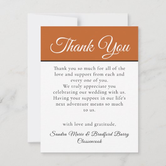 Terracotta kolibrie bruiloft foto collage bedankkaart (Achterkant)