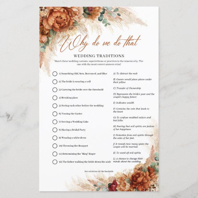 Terracotta koperen florale pampas Waarom doen we d (Voorkant)