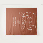 Terracotta koppels bruiloft douche foto achtergron wandkleed (Voorkant (horizontaal))