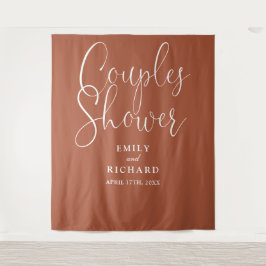 Terracotta koppels bruiloft douche foto achtergron wandkleed