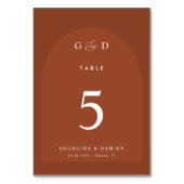 Terracotta Koriander Boho Arch Monogram Bruiloft Kaart (Achterkant)