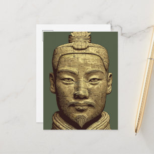 Terracotta krijger - Oud Goud Kunst Briefkaart