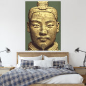 Terracotta krijger - Oud Goud Kunst Canvas Afdruk (Insitu (Slaapkamer))