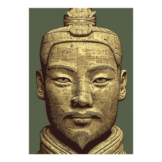 Terracotta krijger - Oud Goud Kunst Foto Afdruk (Voorkant)