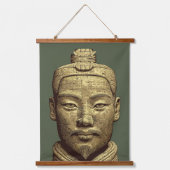 Terracotta krijger - Oud Goud Kunst Hangend Wandkleed (Voorkant)