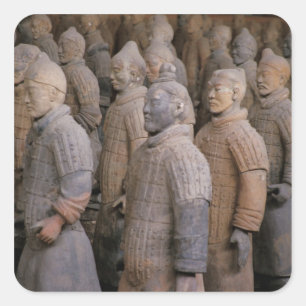 Terracotta krijgers in het graf van keizer Qin Shi Vierkante Sticker