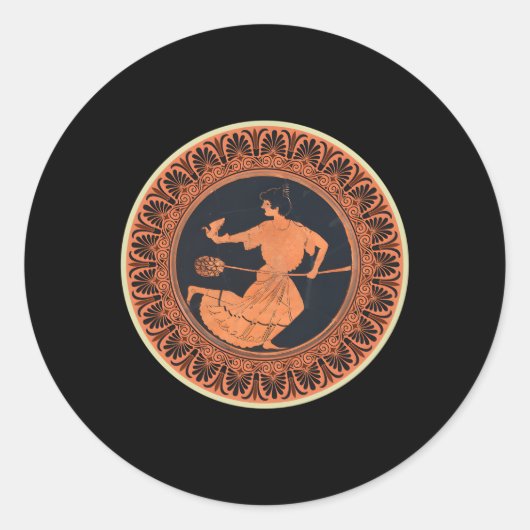 Terracotta Kylix Drink Cup Oude Griekenland Ronde Sticker (Voorkant)