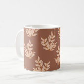 Terracotta laat bloemmotief retro chique herfst koffiemok (Voorkant links)
