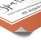 Terracotta Laat liefde sparkle bruiloft teken post Poster (Hoek)