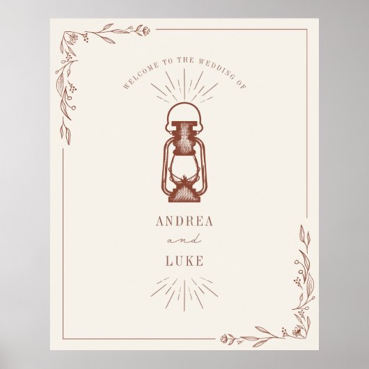  Terracotta Lantern Wedding 34x42 Welkom P Poster (Voorkant)
