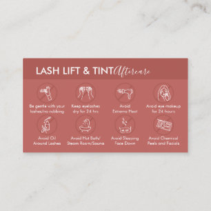 Terracotta Lash Lift Tint Aftercare Instructions Visitekaartje