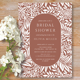 Terracotta Leaf Floral Bridal Shower Kaart