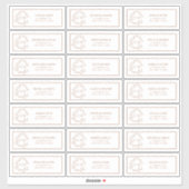 Terracotta Leafy Crest Monogram Guest Adres Sticker (Vel)