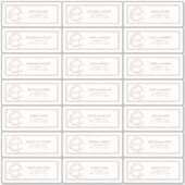 Terracotta Leafy Crest Monogram Guest Adres Sticker (Voorkant)