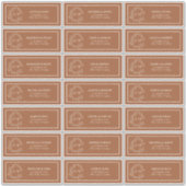 Terracotta Leafy Crest Monogram Guest Adres Sticker (Voorkant)