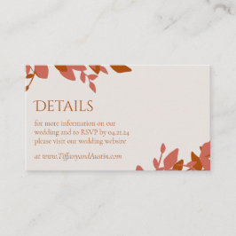 Terracotta Leaves Modern Wedding Enclosure Kaart