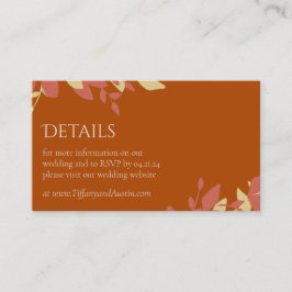 Terracotta Leaves Modern Wedding Enclosure Kaart