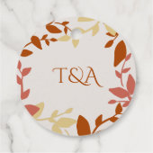 Terracotta Leaves Modern Wedding Favor Labels (Achterkant)