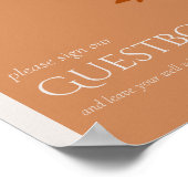 Terracotta Leaves Modern Wedding Guestbook Poster (Hoek)