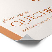 Terracotta Leaves Modern Wedding Guestbook Poster (Hoek)