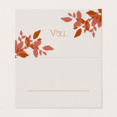 Terracotta Leaves Modern Wedding Place Card Kaart (Buitenkant ongevouwen)