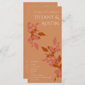Terracotta Leaves Modern Wedding Programme (Voorkant / Achterkant)