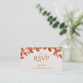 Terracotta Leaves Modern Wedding RSVP Kaart (Staand voorkant)