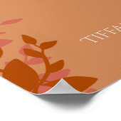 Terracotta Leaves Modern Wedding Welcome Sign Poster (Hoek)