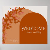 Terracotta Leaves Modern Wedding Welcome Sign Poster (Voorkant)