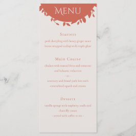 Terracotta Leaves Wedding Menu