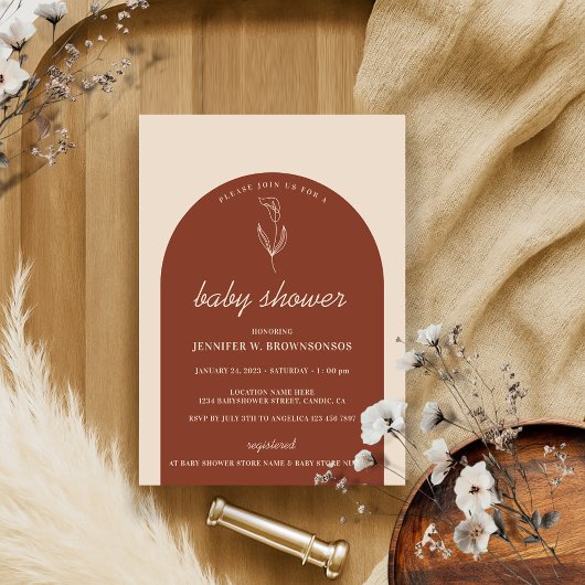 Terracotta lelie baby shower kaart